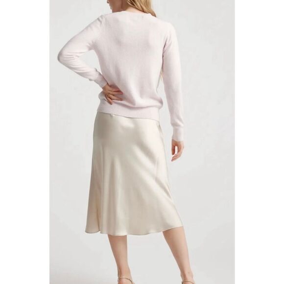 Quince Mongolian Cashmere Crewneck Sweater size M Minimal Pink - Picture 2 of 12